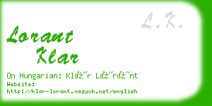 lorant klar business card